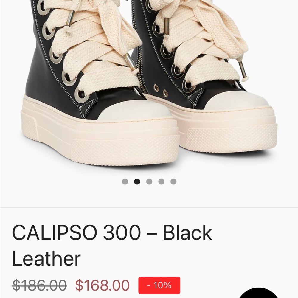Black Leather Women's Sneakers